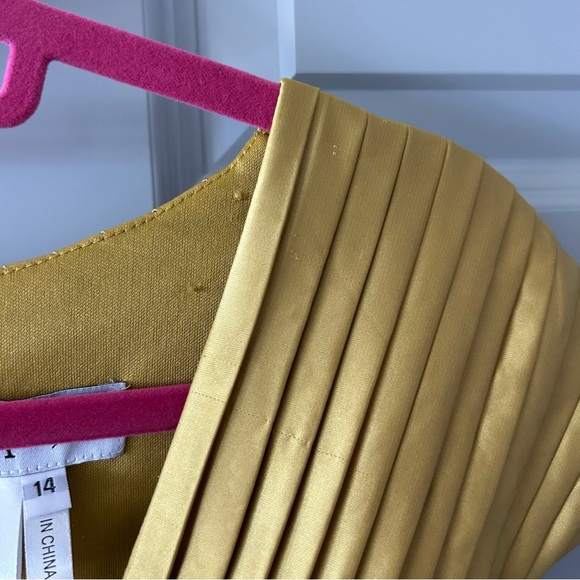 NWT Mac Duggal 26483 Pleated Cap Sleeve Belted A Line Midi Dress - Picture 6 of 7